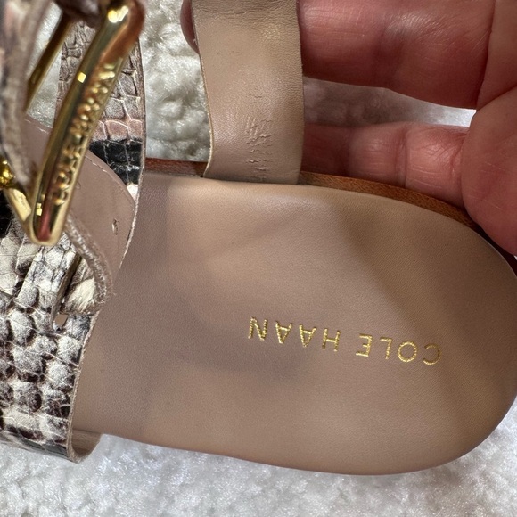 Cole Haan Findra Sandals in Tan Python Snakeskin Size 9B US - Picture 5 of 9